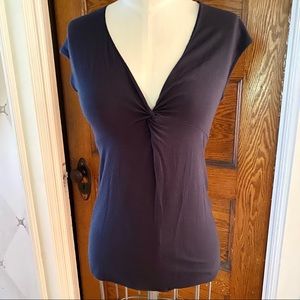 Banana Republic Stretch V Neck Navy Top Size Small